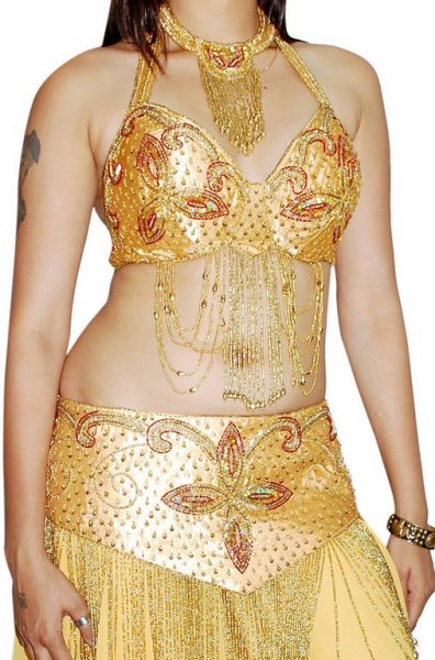 CONJUNTO DANÇA DO VENTRE BORDADO PALA E TOP-REF CJB 01040BR