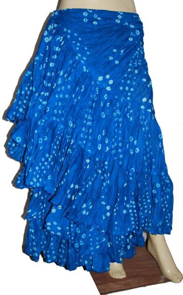 SAIA DOT ALGODÃO INDIANO ESTAMPA TY-DYE-AZUL VIVO