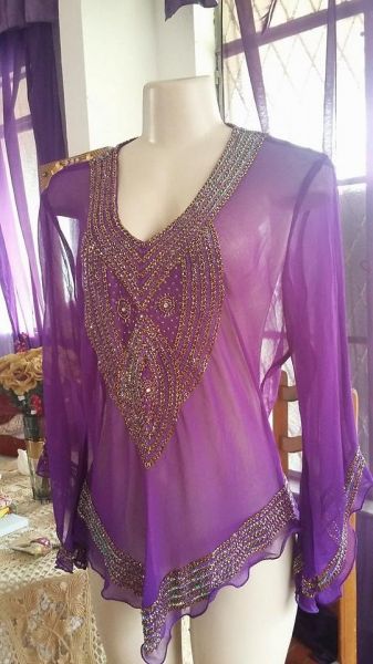 BLUSA INDIANA BORDADA A MÃO REF BLB090 - VENDIDA