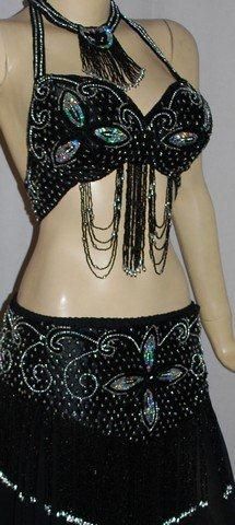 CONJUNTO DANÇA DO VENTRE TOP E PALA BORDADA-REF CJB 01050BR