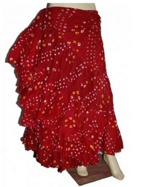 SAIA DOT ALGODÃO INDIANO ESTAMPA JAIPUR -VERMELHO ESCURO-SOB ENCOMENDA