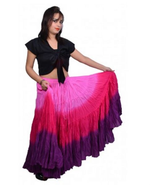 CONJUNTO TRIBAL FUSION - SAIA LILAS ROSA E TOP PRETO