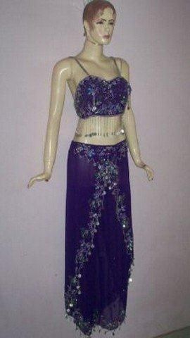 CONJUNTO DANÇA DO VENTRE TOP E PALA BORDADA-REF CJB 01050BR