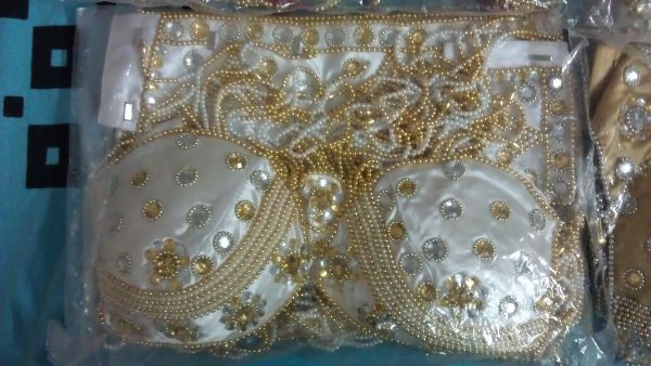 CONJUNTO DANÇA DO VENTRE TOP E PALA BORDADA-REF CJB 01050BR