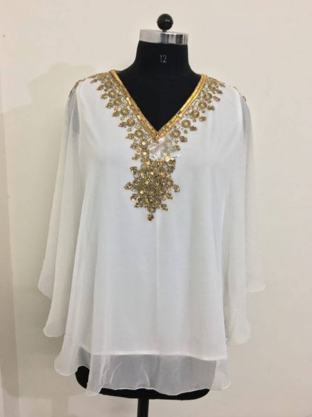 KAFTANS INDIANOS BORDADO GEMAS PEDRARIAS- BRANCO/DOURADO -VÍDEO DE APRESENTAÇÃO-ENTREGA IMEDIATA