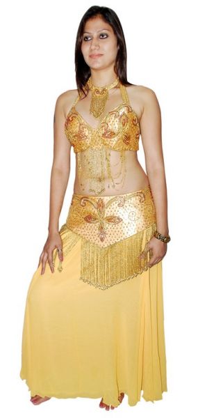 CONJUNTO DANÇA DO VENTRE TOP E PALA BORDADA-REF CJB 01050BR